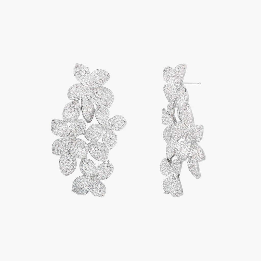 Nina floral 2025 pave earrings