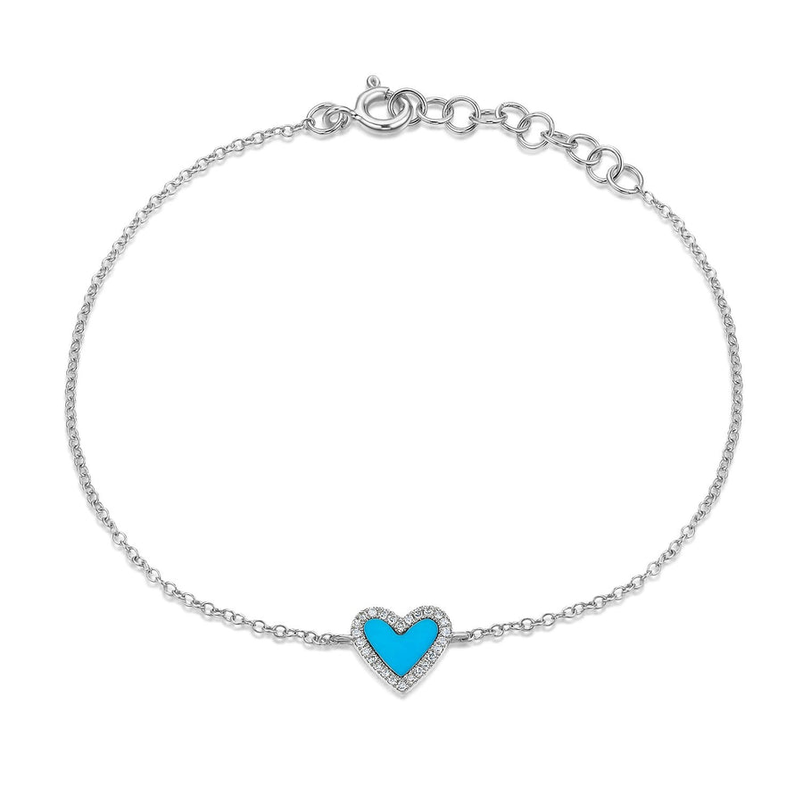 Turquoise Diamond Heart Bracelet