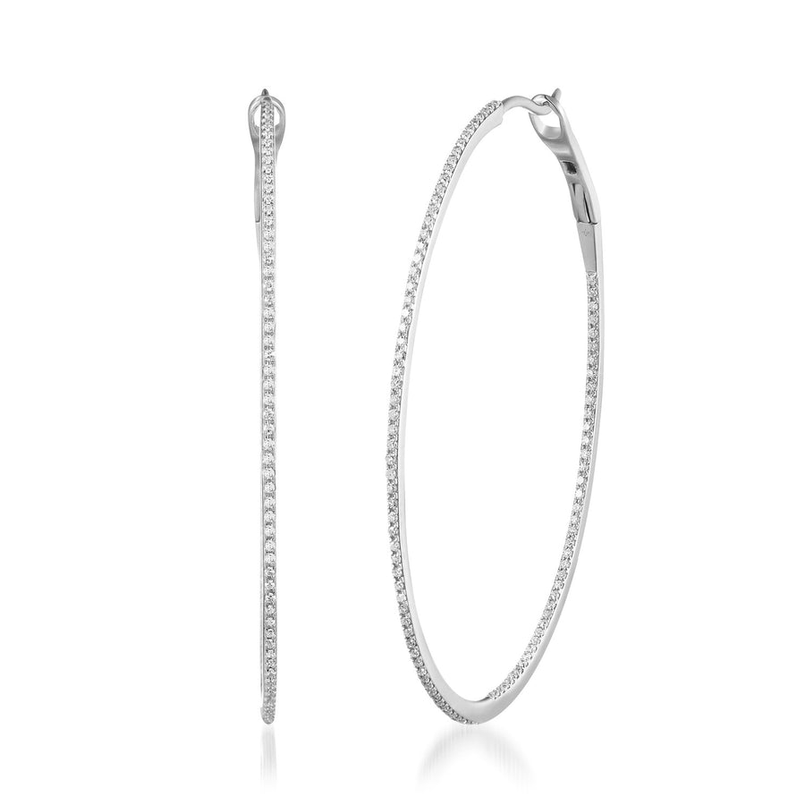 Large Oval Inside Out Diamond Hoops