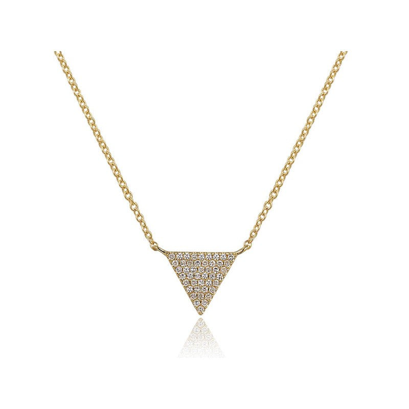 14K Gold & Diamond Triangle Pendant