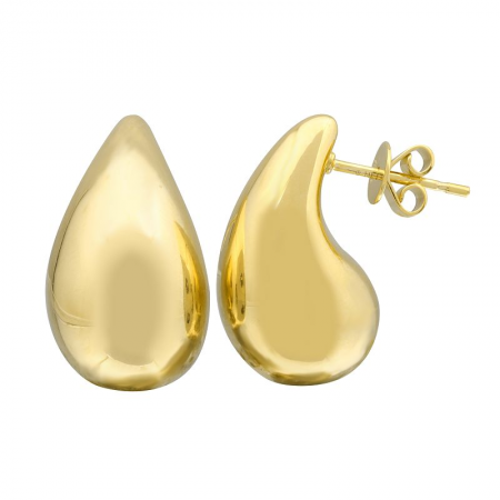 14K Gold Plated Medium Pear Shape Earrings