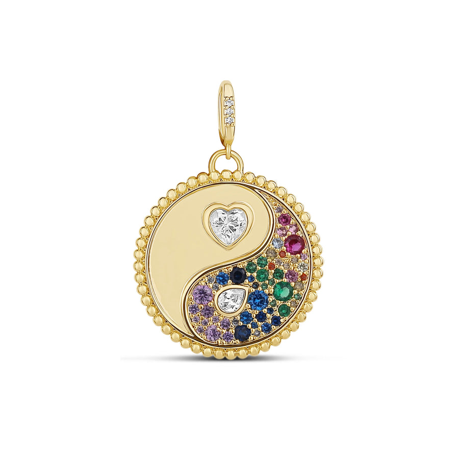 Rainbow ying yang charm