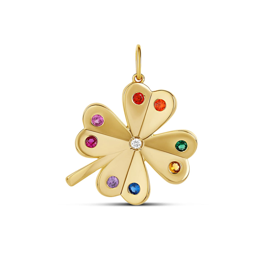 Rainbow lucky clover charm