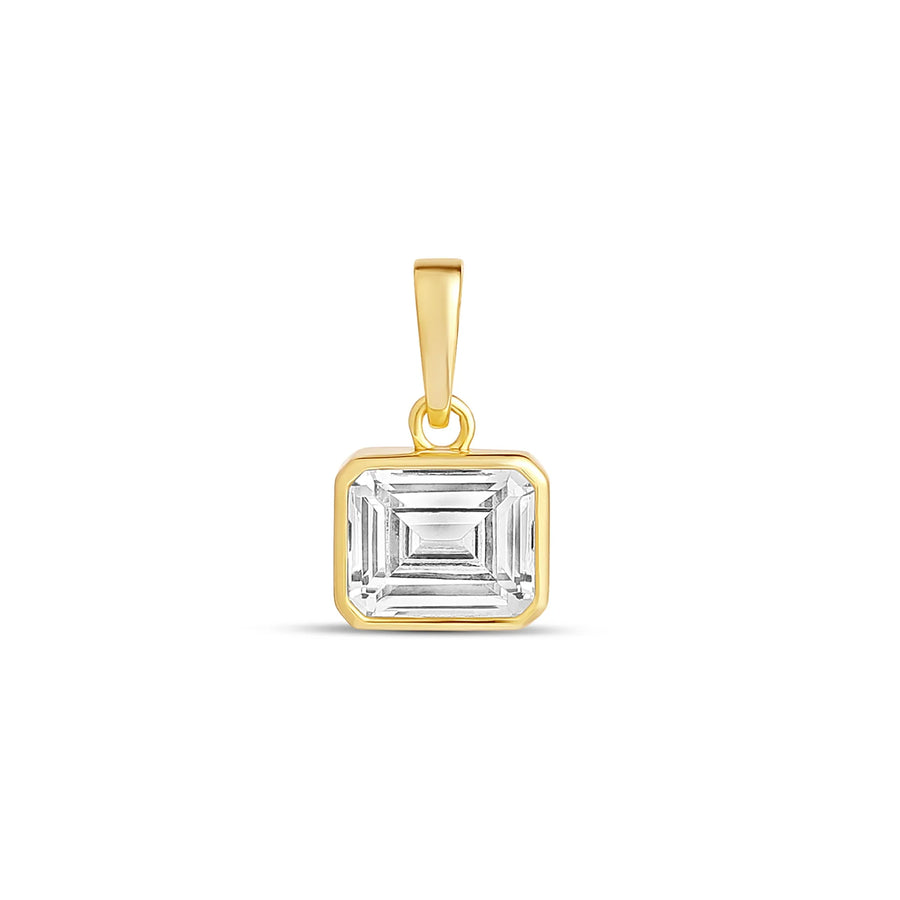 Emerald cut bezel set charm