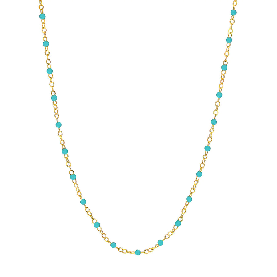 14K Gold and Turquoise Beaded Necklace