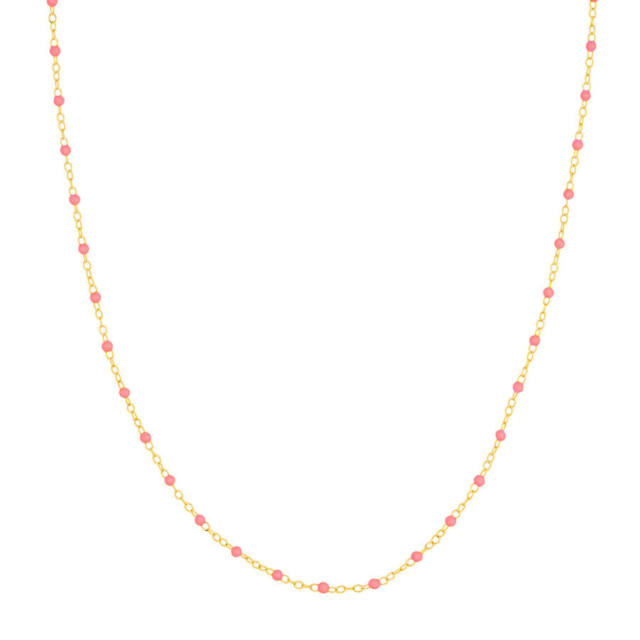 14K Gold and Coral Beaded Necklace