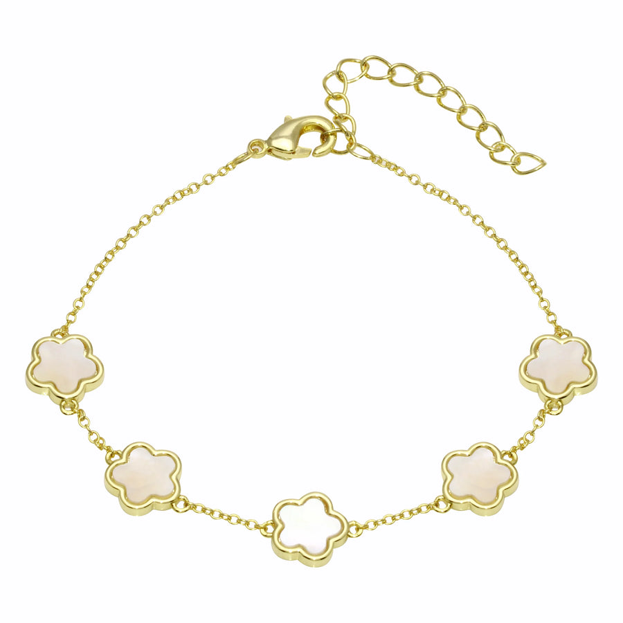 Gold plated flower bracelet