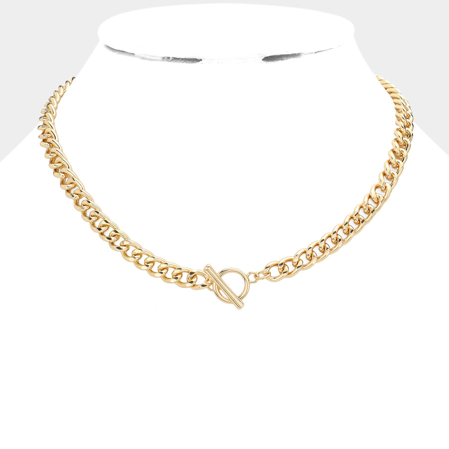 Gold Plated Toggle Chain Necklace