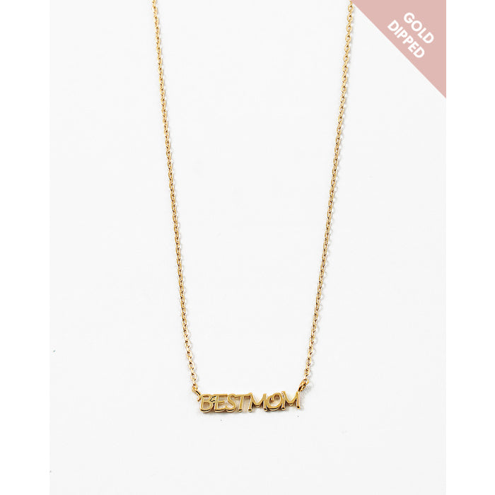 14K Gold Plated Best Mom Necklace