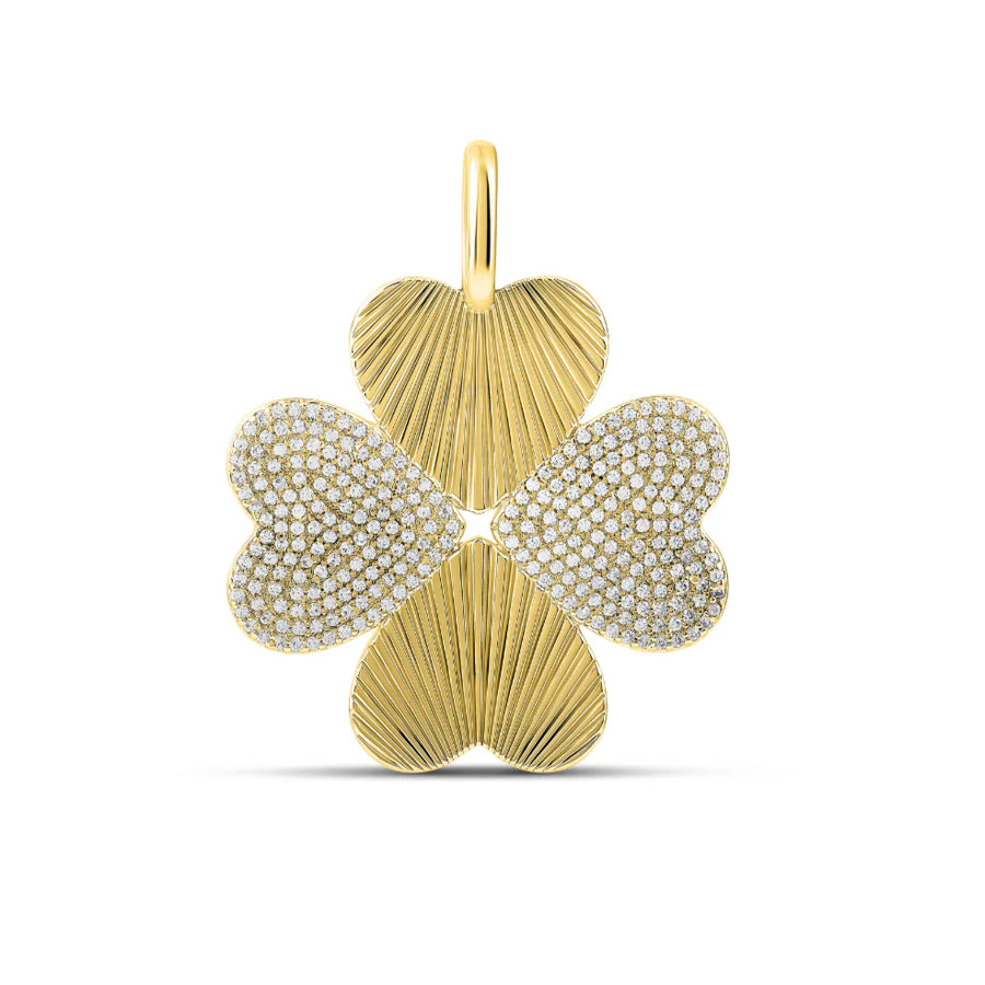 Gold plated clover good luck charm