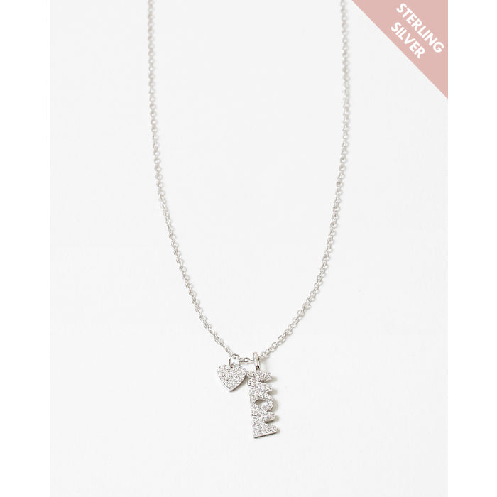Sterling Silver Heart MOM Necklace