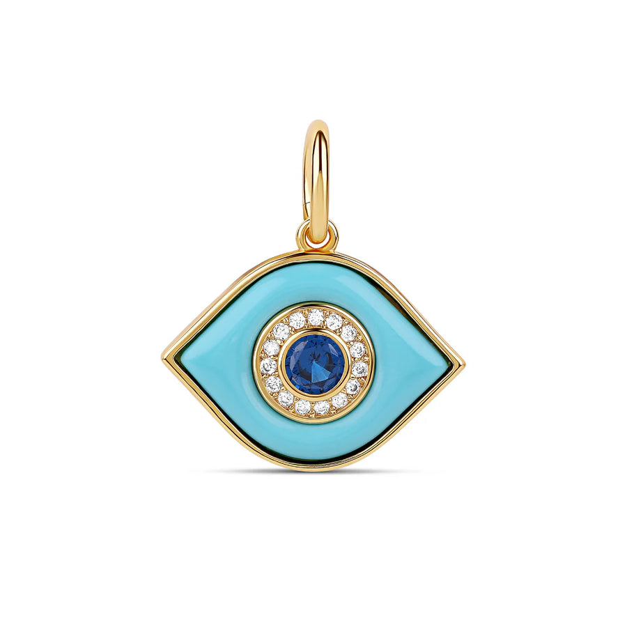 Gold plated turquoise evil eye charm