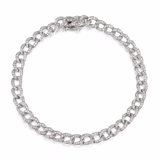 Curb Link Pave Diamond Bracelet