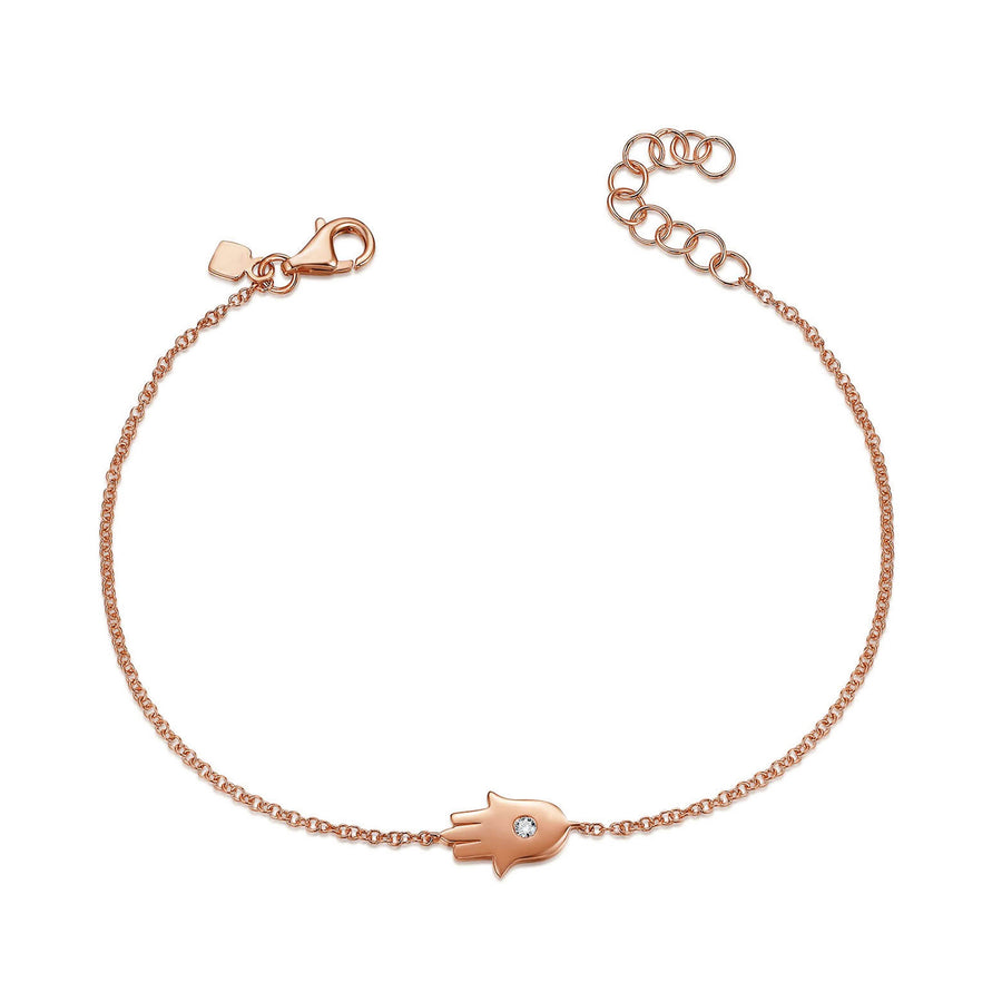 Tiny Hamsa Hand with Sapphire Bracelet- Brushed Gold Vermeil – Dandelion  Jewelry