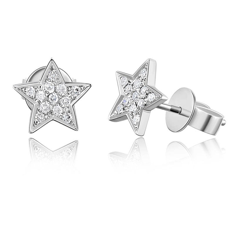 Pave Diamond Star Stud Earring