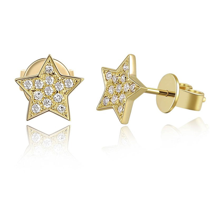 Pave Diamond Star Stud Earring