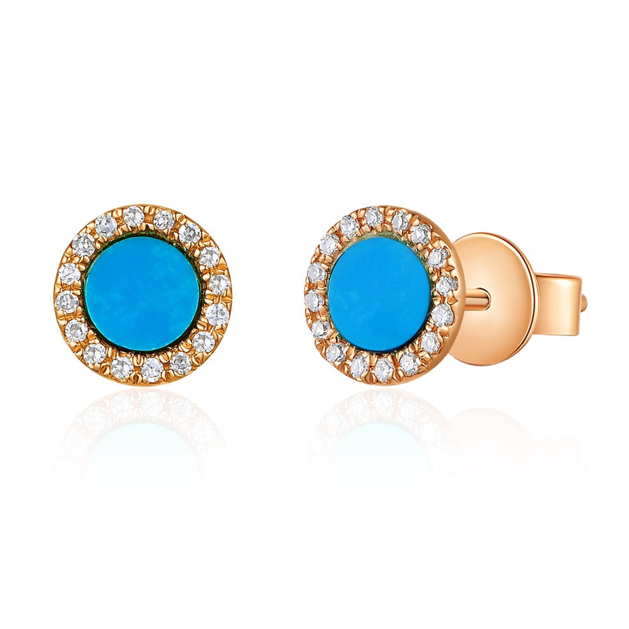 Ania Haie 14kt Gold Turquoise Cabochon and White Sapphire Stud Earrings |  Ice Jewellery Australia