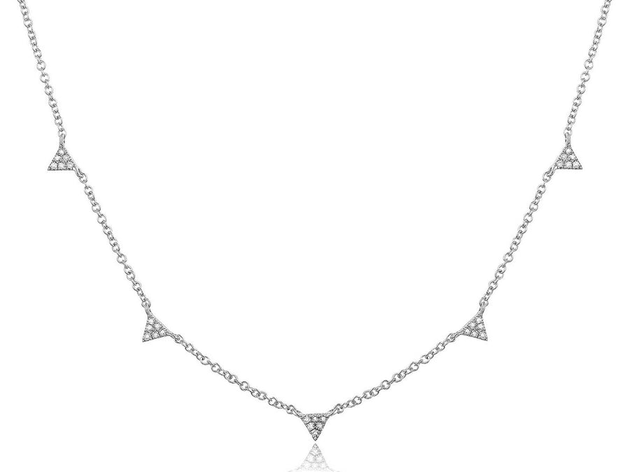 14K Gold & Diamond Mini Triangle Necklace