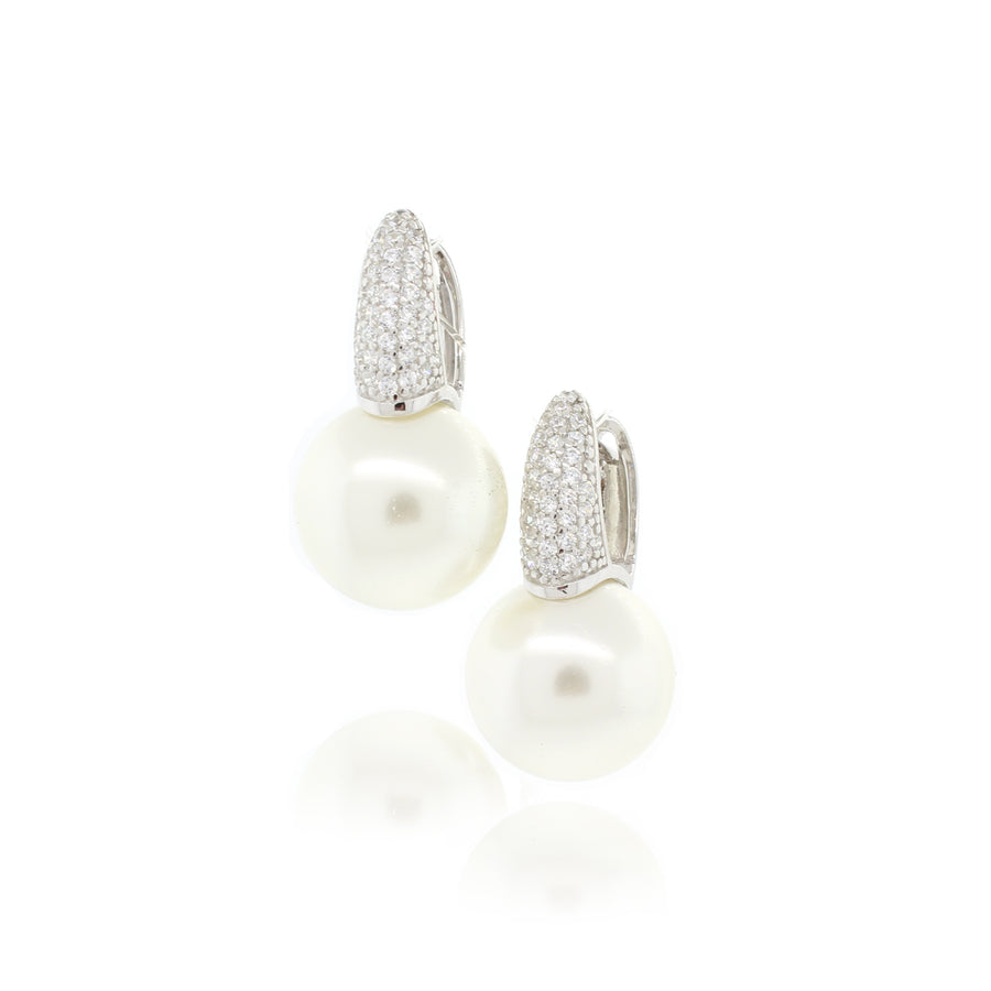 Sterling silver pearl drop earrings