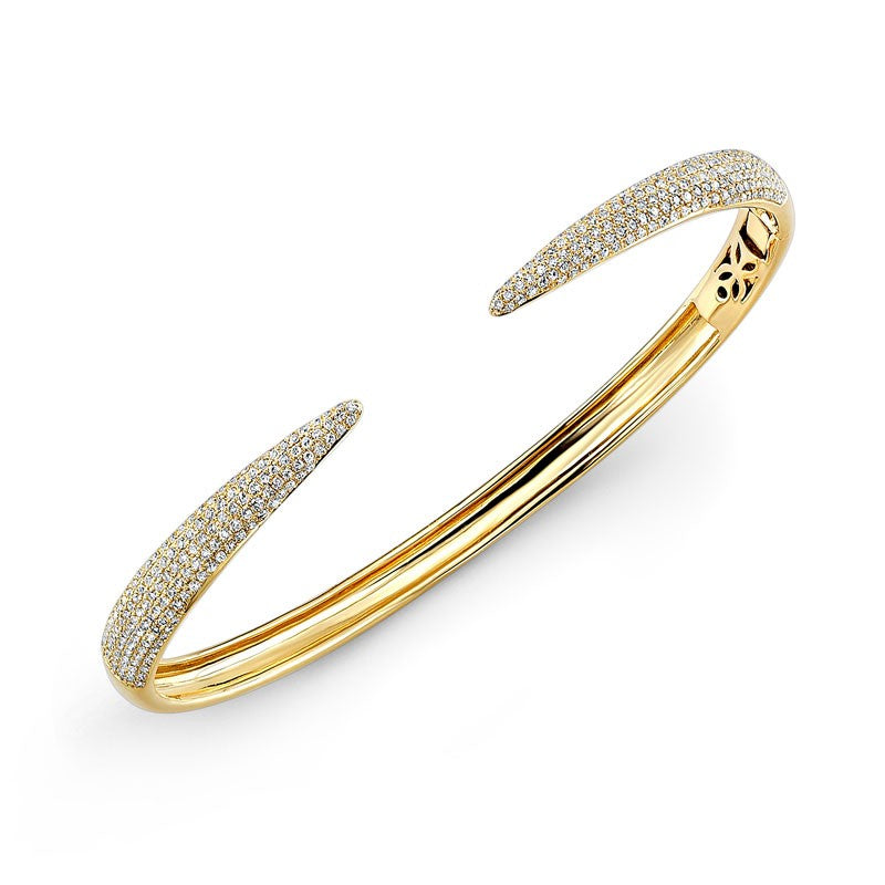 14K Gold and Diamond Claw Bracelet