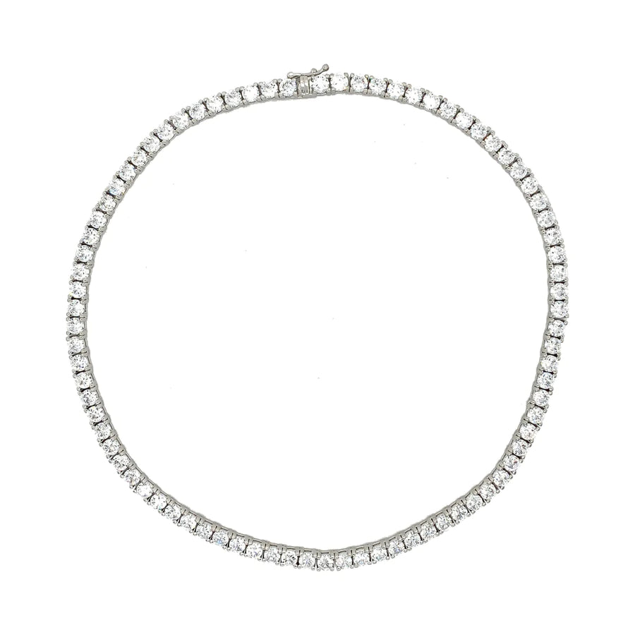 White topaz tennis best sale necklace