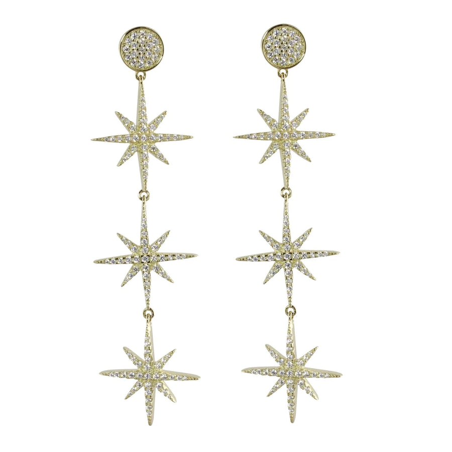 Gold plated star earrings