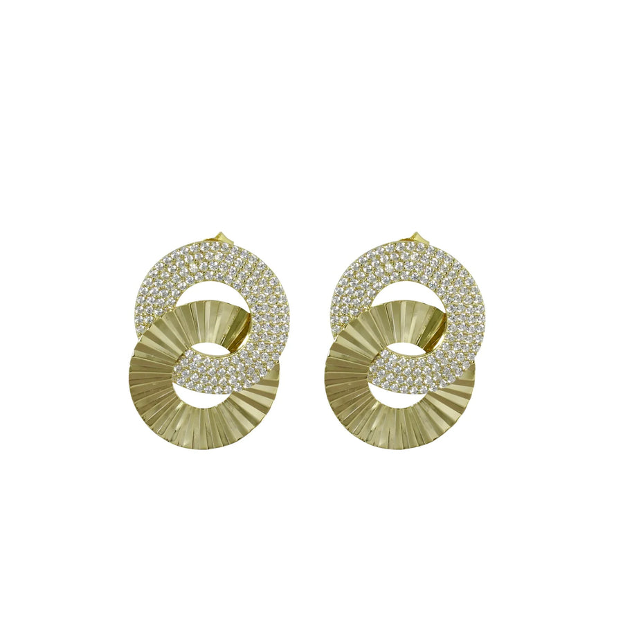 Gold plated multi circle earrings