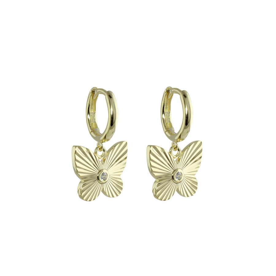 Gold plated butterfly earrings