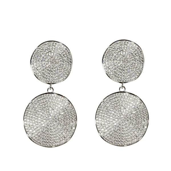 Round pave circle earrings