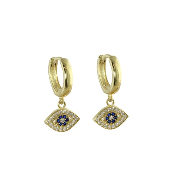 Gold plated evil eye earrings