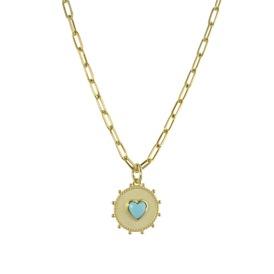 Turquoise heart medallion