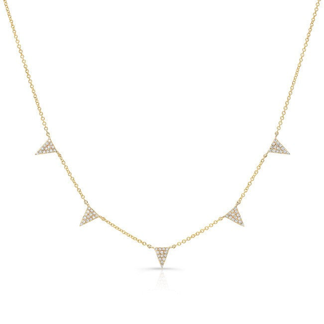 14K Gold & Diamond Mini Triangle Necklace
